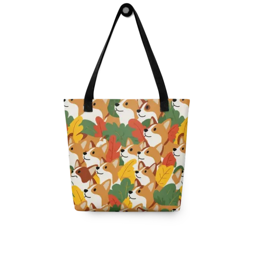 Autumn Corgi Chorus on a Tote Bag