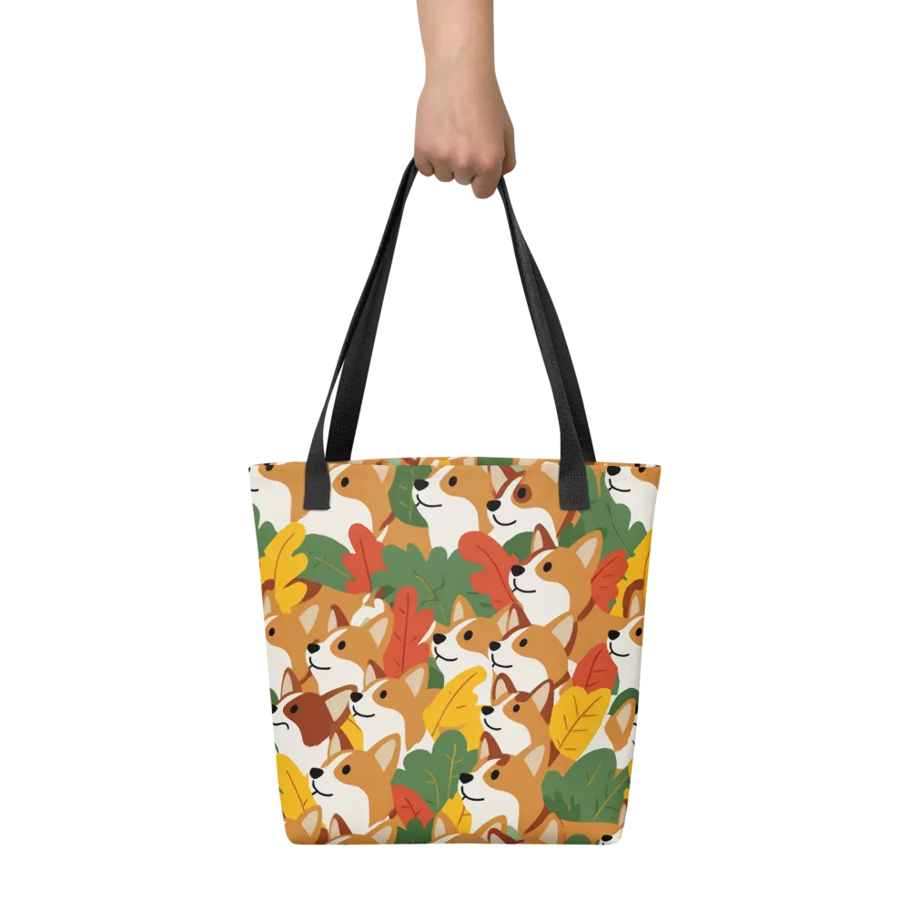 Autumn Corgi Chorus on Tote Bag — Front