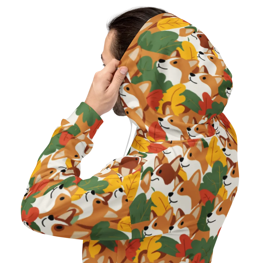 Autumn Corgi Chorus on Hoodie — Back