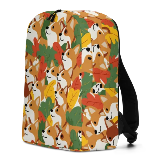 Autumn Corgi Chorus on a Minimalist Backpack