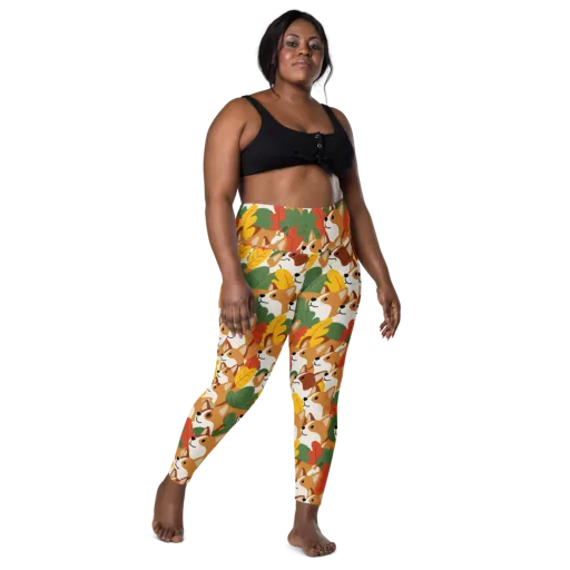 Autumn Corgi Chorus on a Leggings with Pockets
