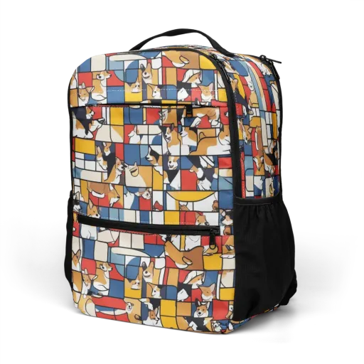 Corgi Construct on a Utility Backpack