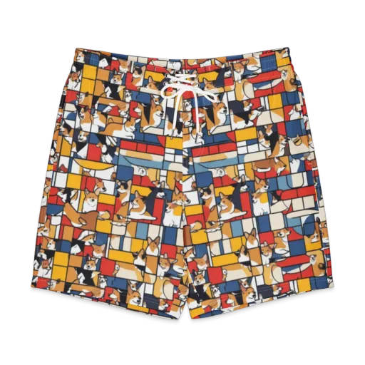 Corgi Construct on a Men's Board Shorts