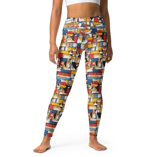 Corgi Construct on a Yoga Leggings