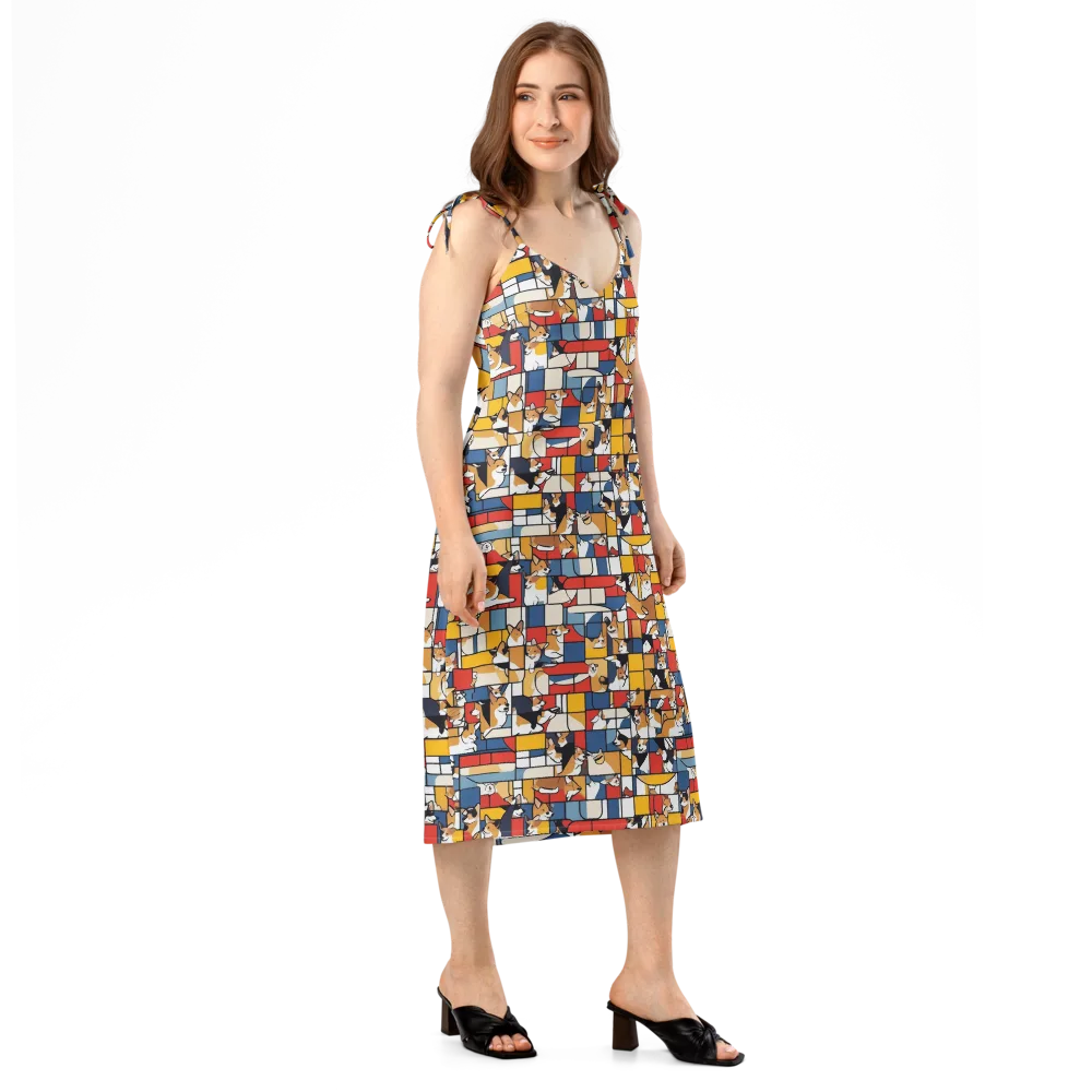 Corgi Construct on Slip Dress — Right Front