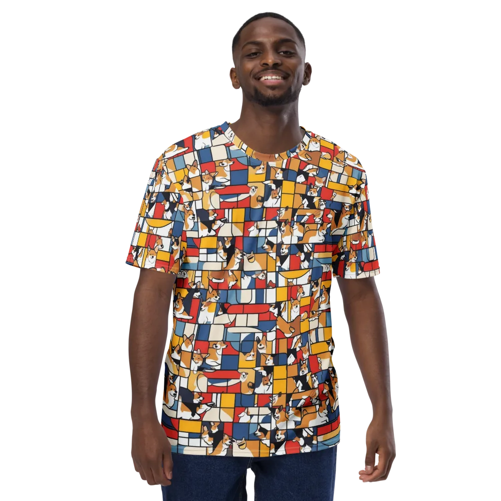 Corgi Construct on Men's Crew Neck T-Shirt — Front