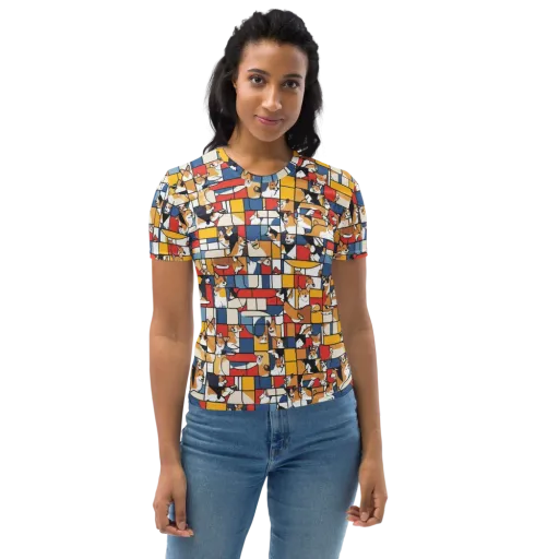 Corgi Construct on a Women's Crew Neck T-Shirt