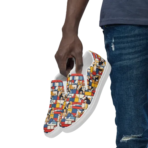 Corgi Construct on a Men's Slip-On Canvas Shoes