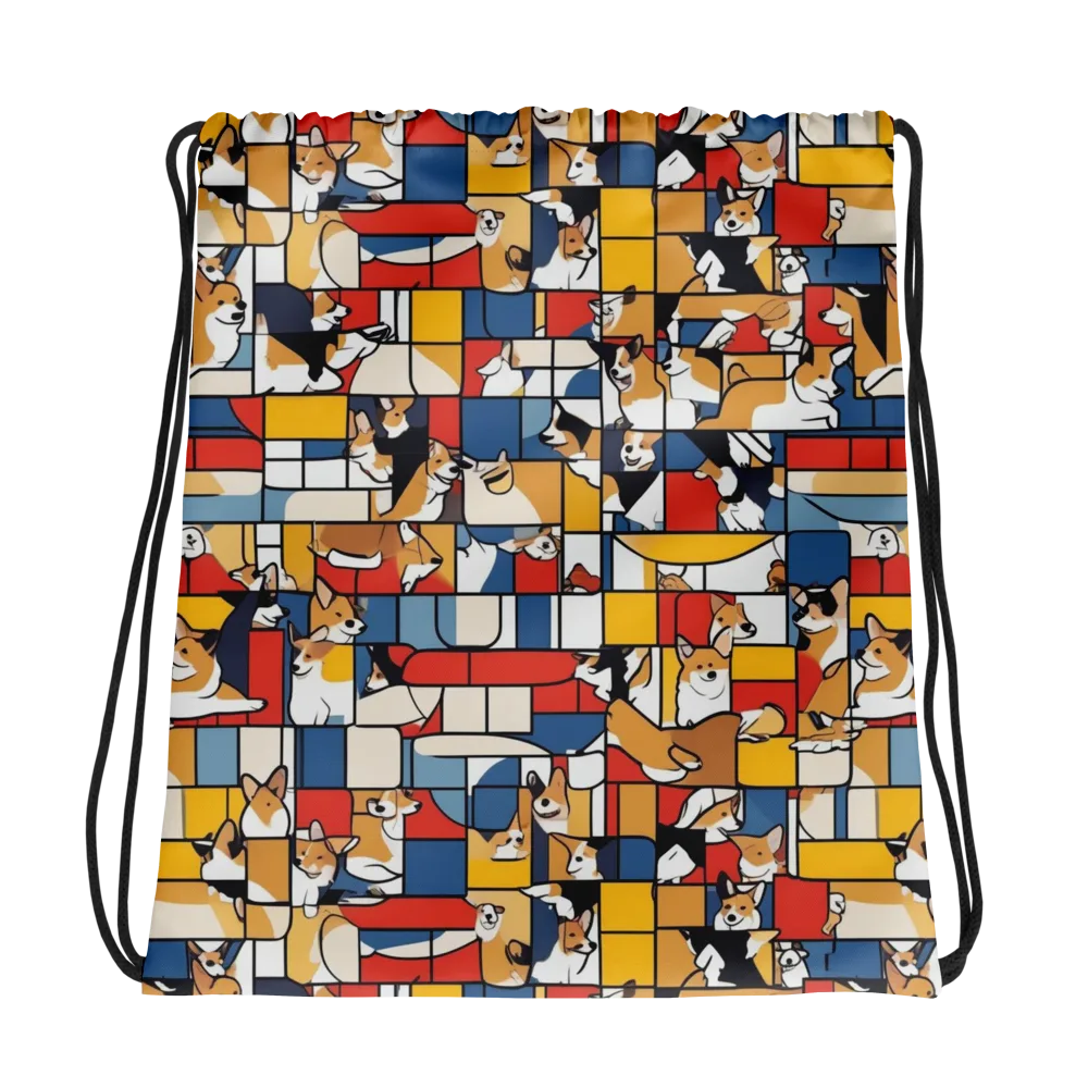 Corgi Construct on Drawstring Bag — Photo