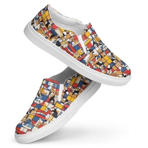 Corgi Construct on a Women's Slip-On Canvas Shoes