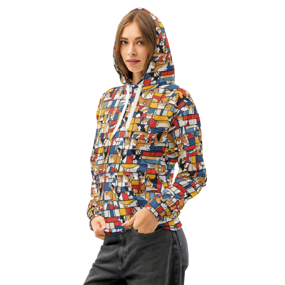 Corgi Construct on Cotton Hoodie — Left Front