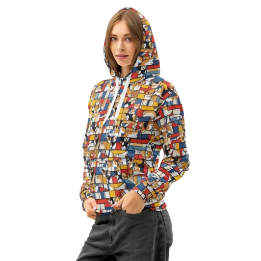 Corgi Construct on a Cotton Hoodie