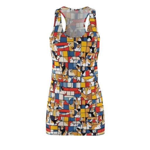 Corgi Construct on a Racerback Dress