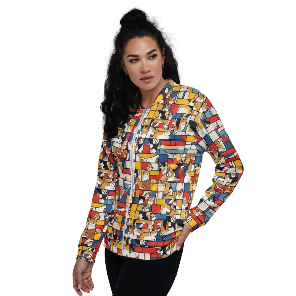 Corgi Construct on Bomber Jacket — Left