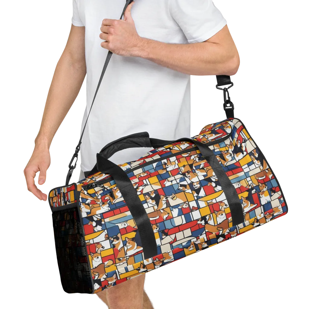 Corgi Construct on Duffle Bag — Right Front