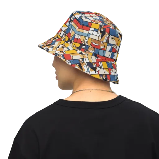 Corgi Construct on a Reversible Bucket Hat