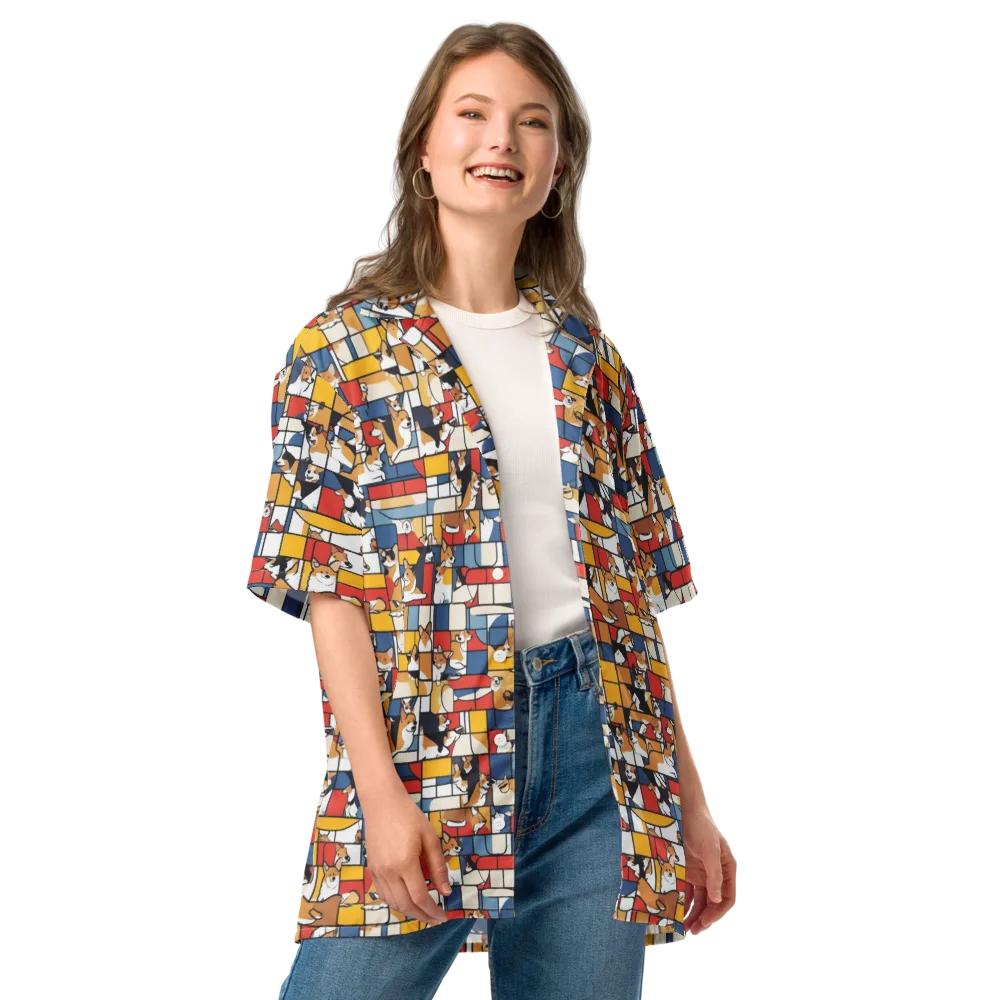 Corgi Construct on Button Shirt — Front