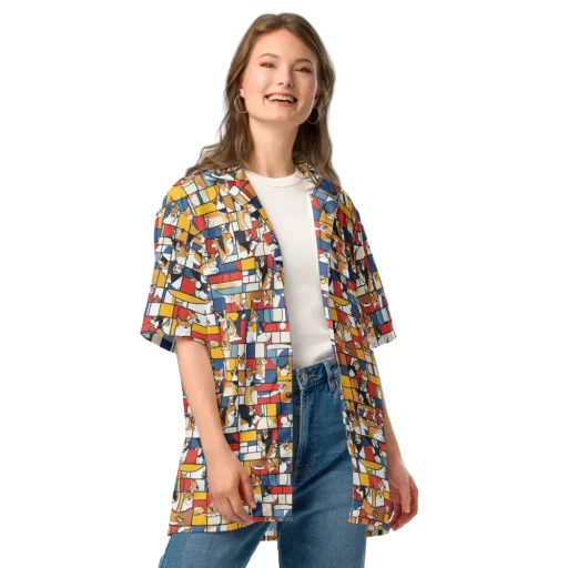 Corgi Construct on a Button Shirt