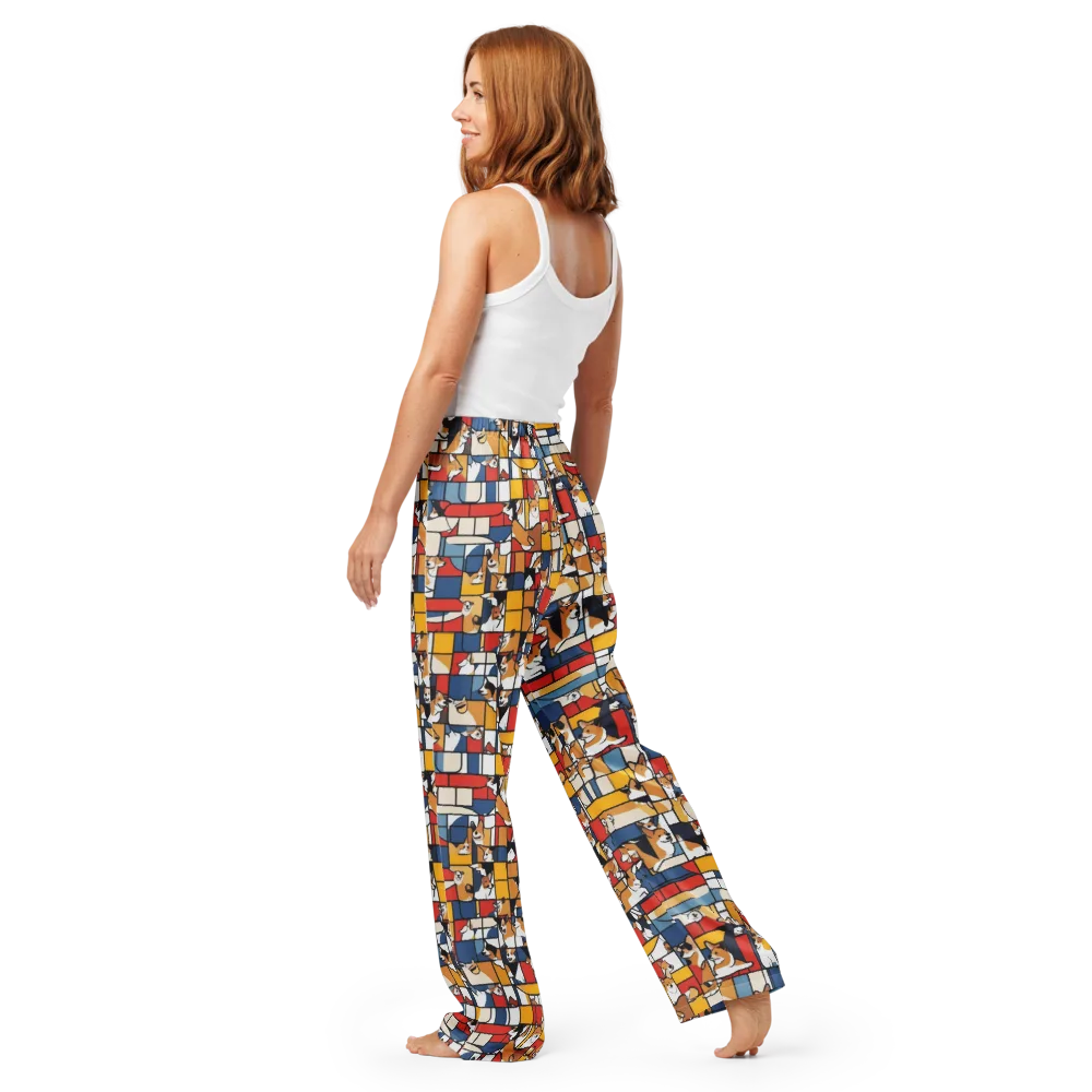 Corgi Construct on Women's Pajama Pants — Back