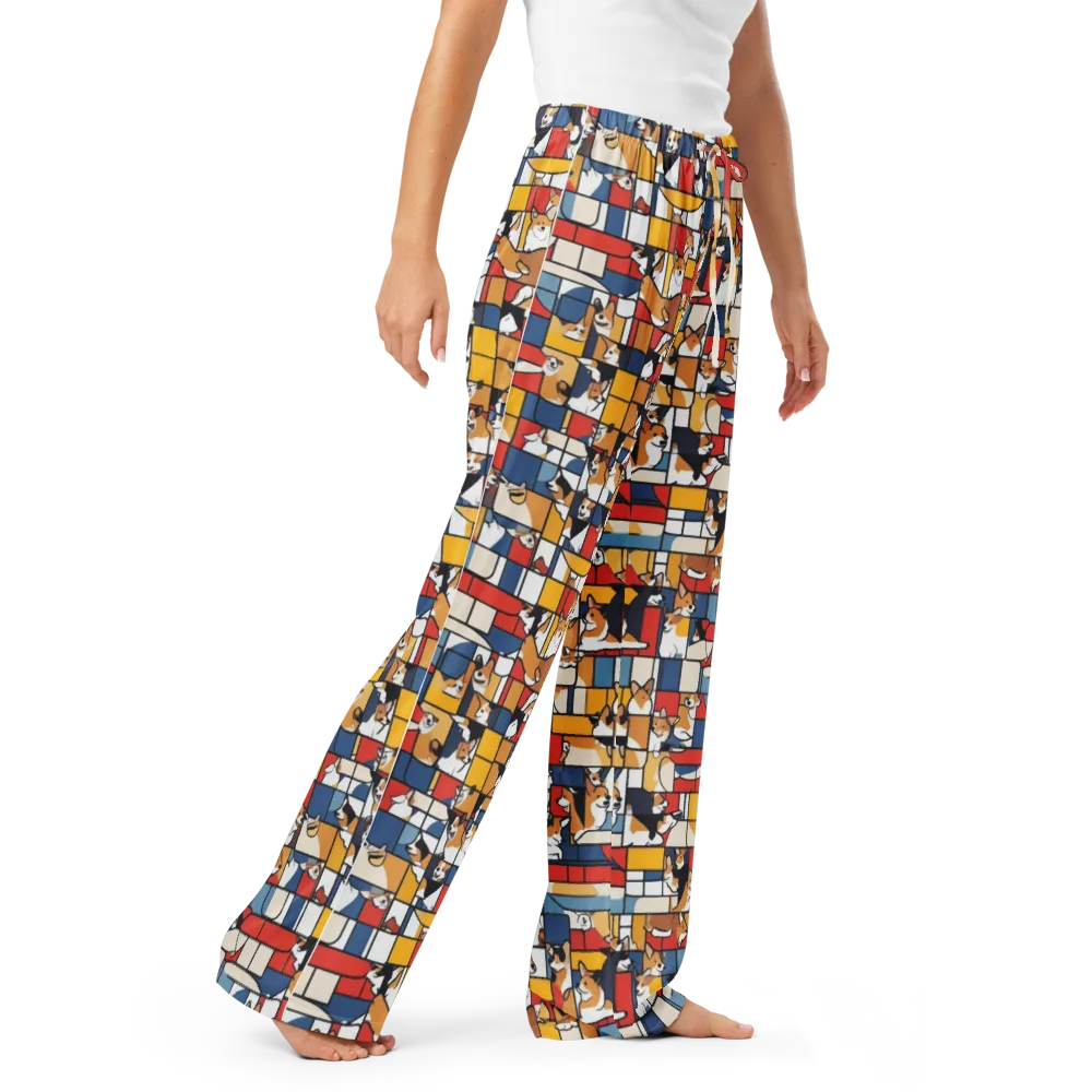 Corgi Construct on Women's Pajama Pants — Right Front