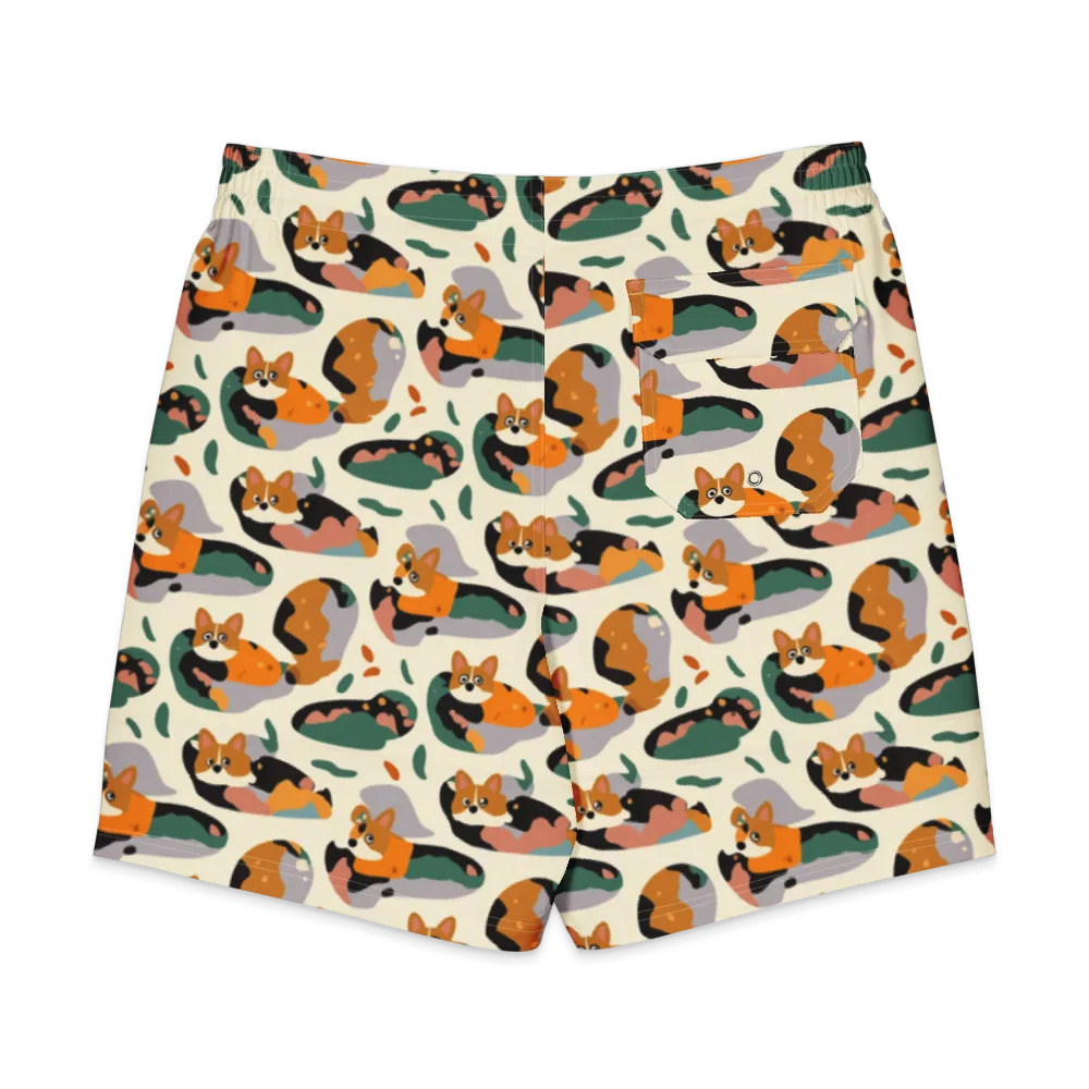 Corgi Color Field on Men's Board Shorts — Back
