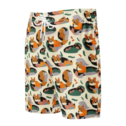 Corgi Color Field on a Men's Board Shorts