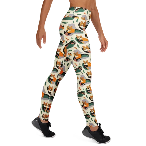 Corgi Color Field on a Yoga Leggings