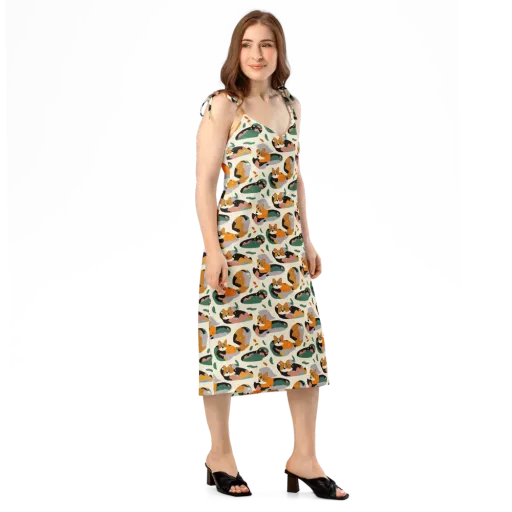 Corgi Color Field on a Slip Dress
