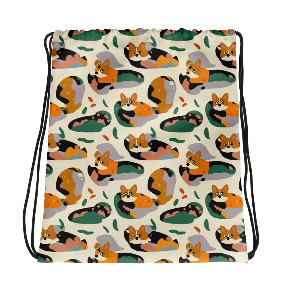 Corgi Color Field on Drawstring Bag — Photo