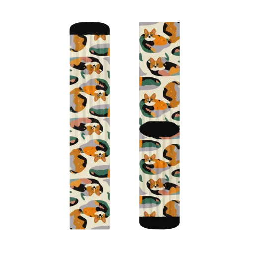 Corgi Color Field on a Socks