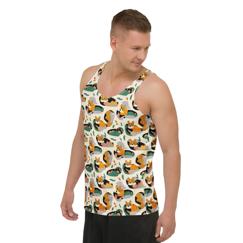 Corgi Color Field on Men's Tank Top — Left Front