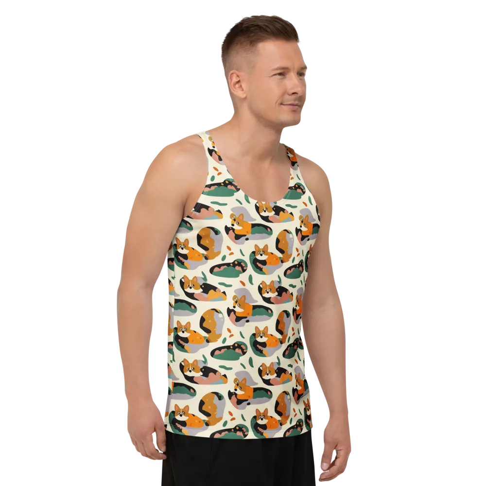 Corgi Color Field on Men's Tank Top — Right Front