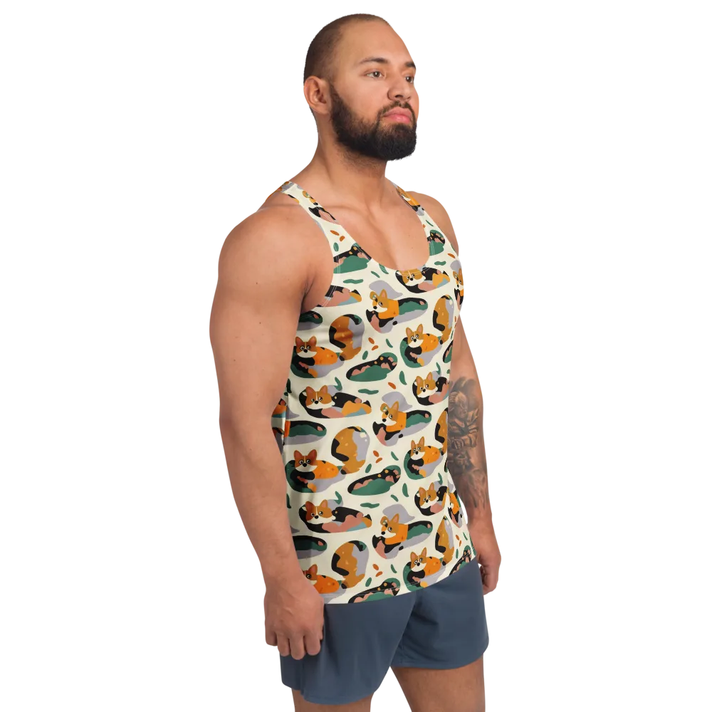 Corgi Color Field on Men's Tank Top — Right Front