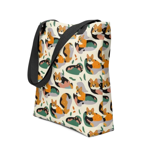 Corgi Color Field on a Tote Bag