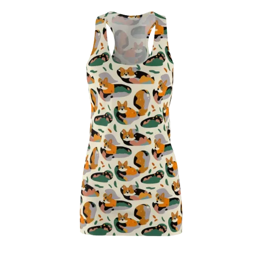 Corgi Color Field on a Racerback Dress