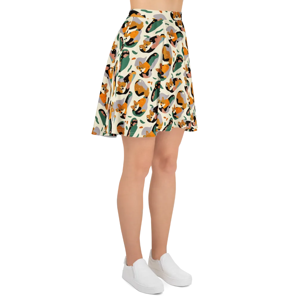 Corgi Color Field on Skater Skirt — Right