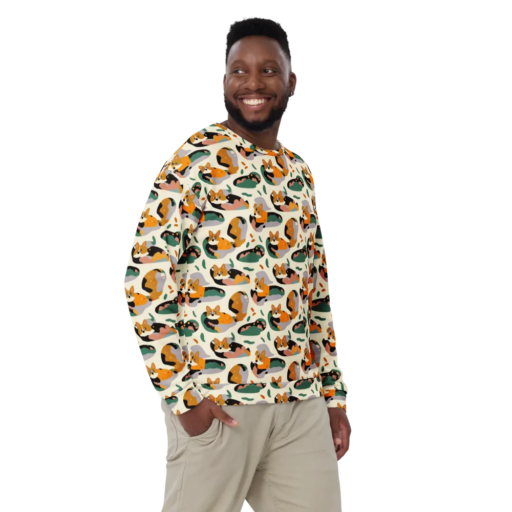 Corgi Color Field on Sweatshirt — Front