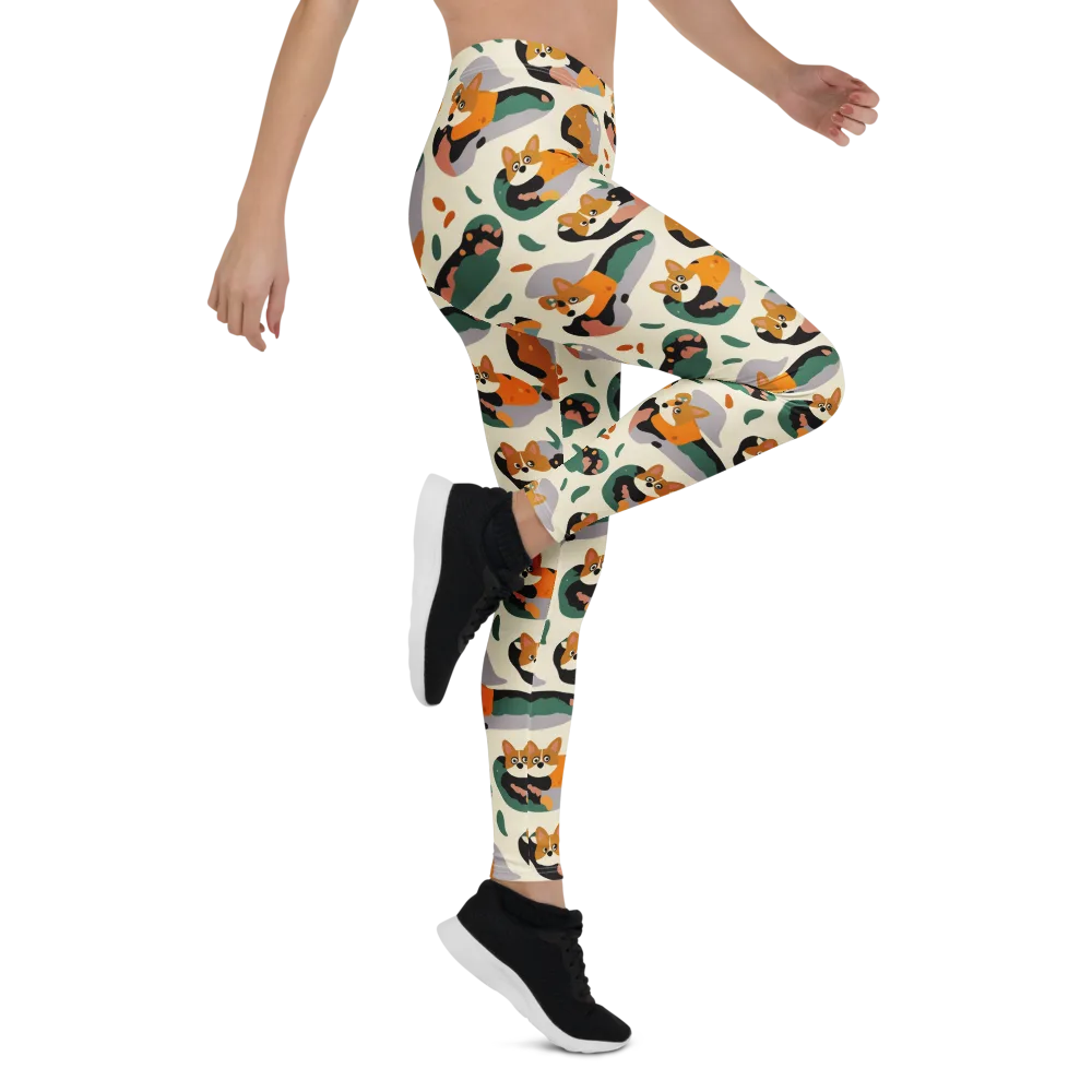 Corgi Color Field on Leggings — Right