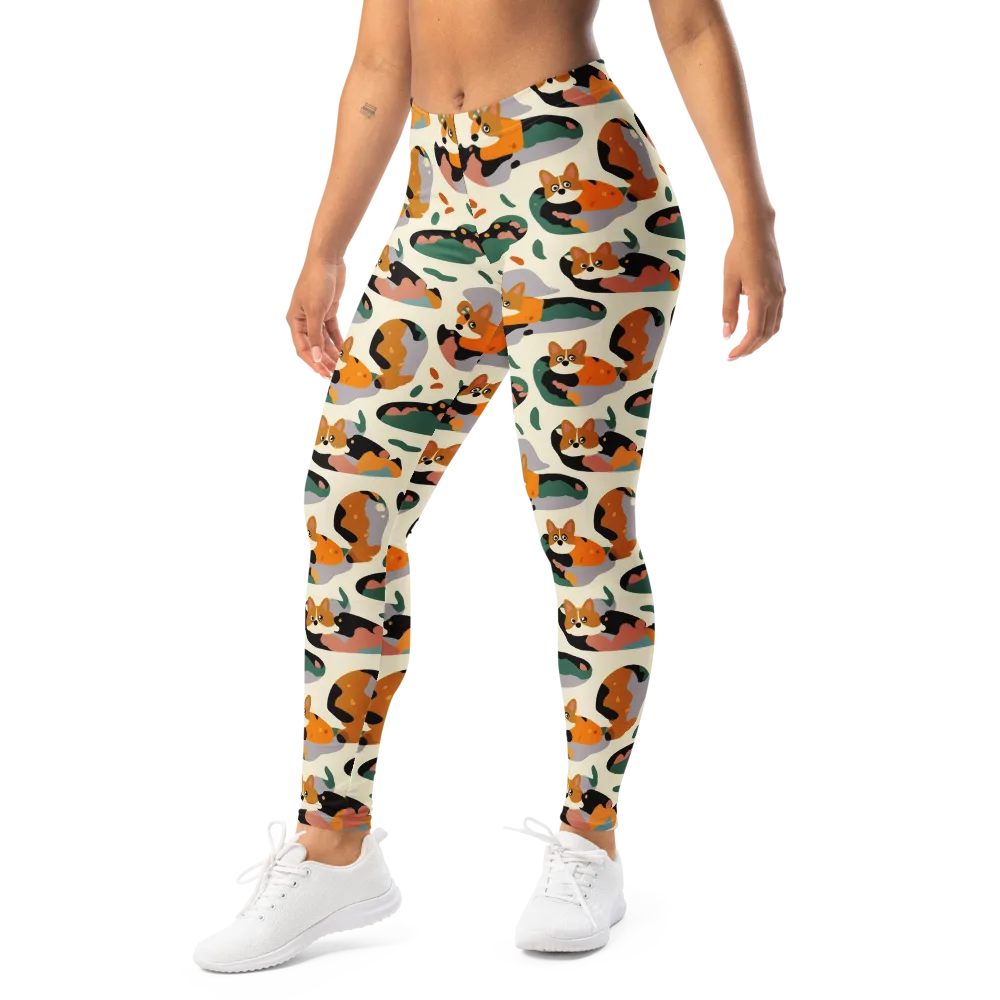 Corgi Color Field on Leggings — Left Front