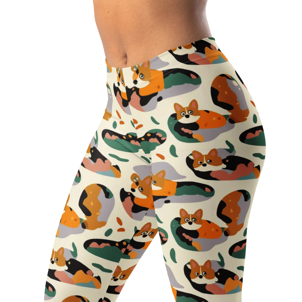 Corgi Color Field on Leggings — Left Front