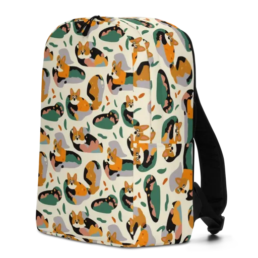 Corgi Color Field on a Minimalist Backpack