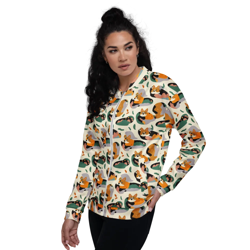 Corgi Color Field on Bomber Jacket — Left