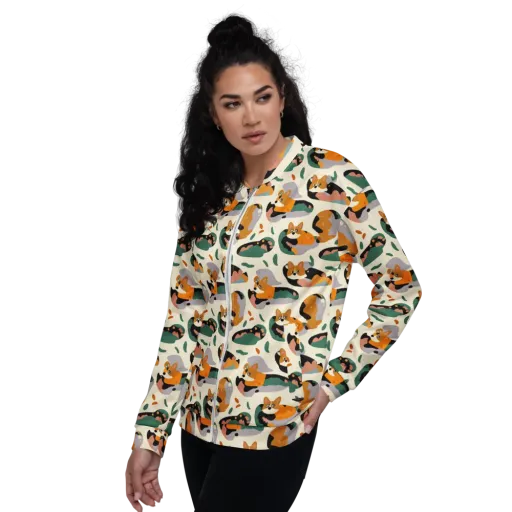 Corgi Color Field on a Bomber Jacket