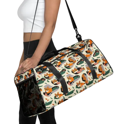 Corgi Color Field on a Duffle Bag