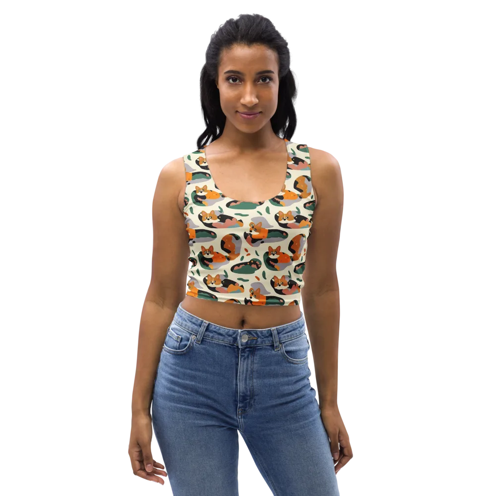 Corgi Color Field on Crop Top — Front