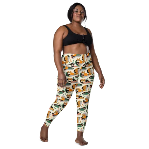 Corgi Color Field on a Leggings with Pockets