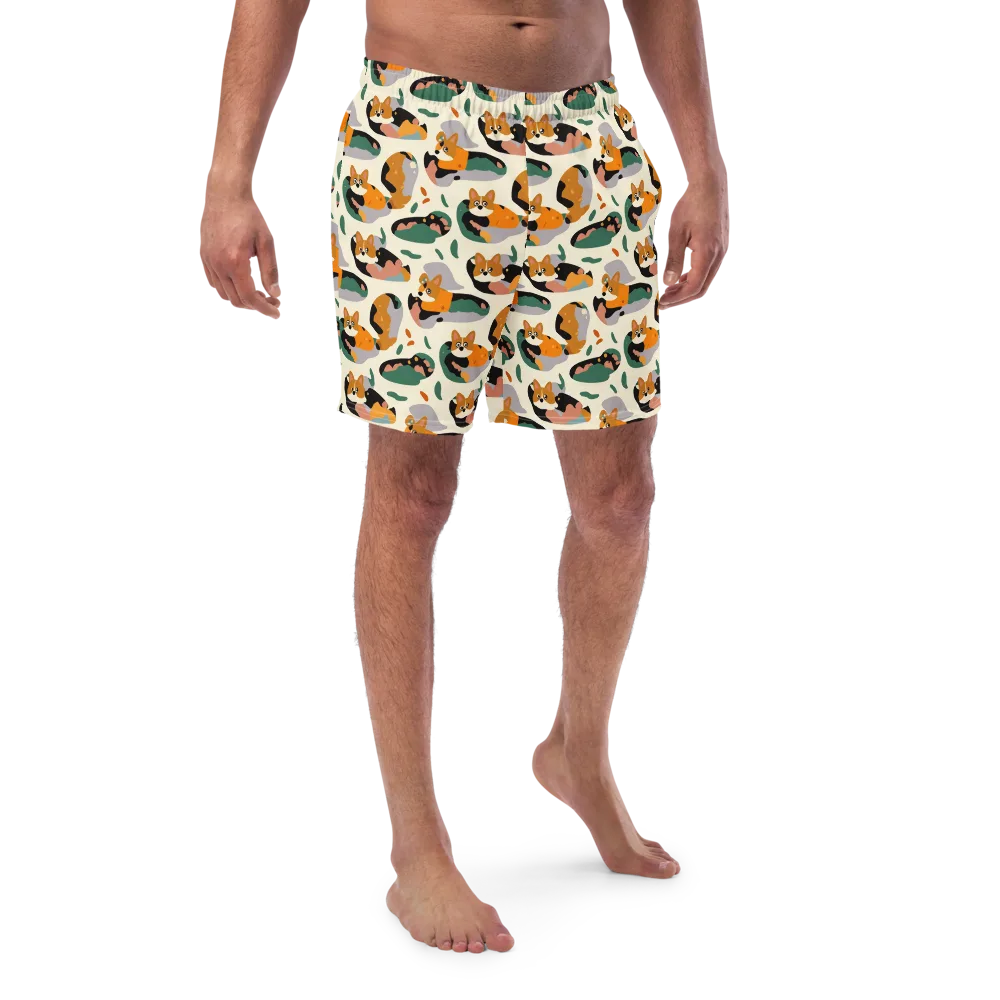 Corgi Color Field on Swim Trunks — Front