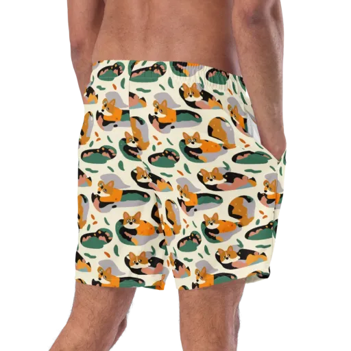 Corgi Color Field on a Swim Trunks