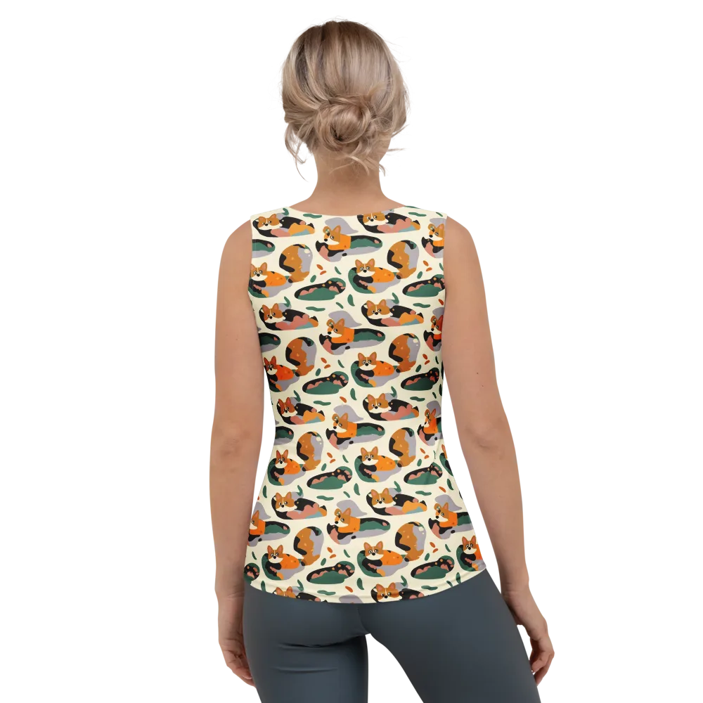 Corgi Color Field on Women's Tank Top — Back