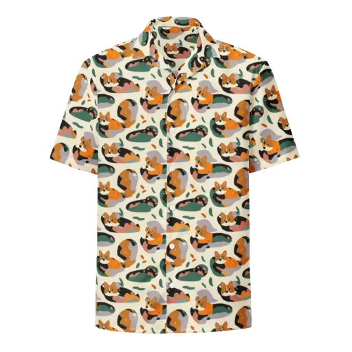 Corgi Color Field on a Button Shirt